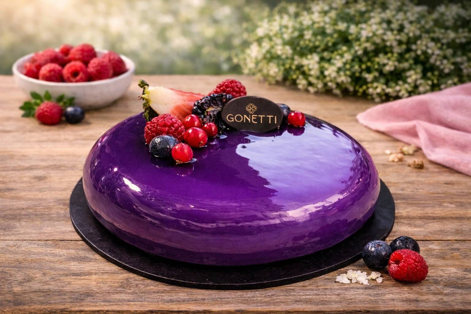 Semifreddo Lampone e Cioccolato con Glassa Viola | Senza Glutine e Lattosio